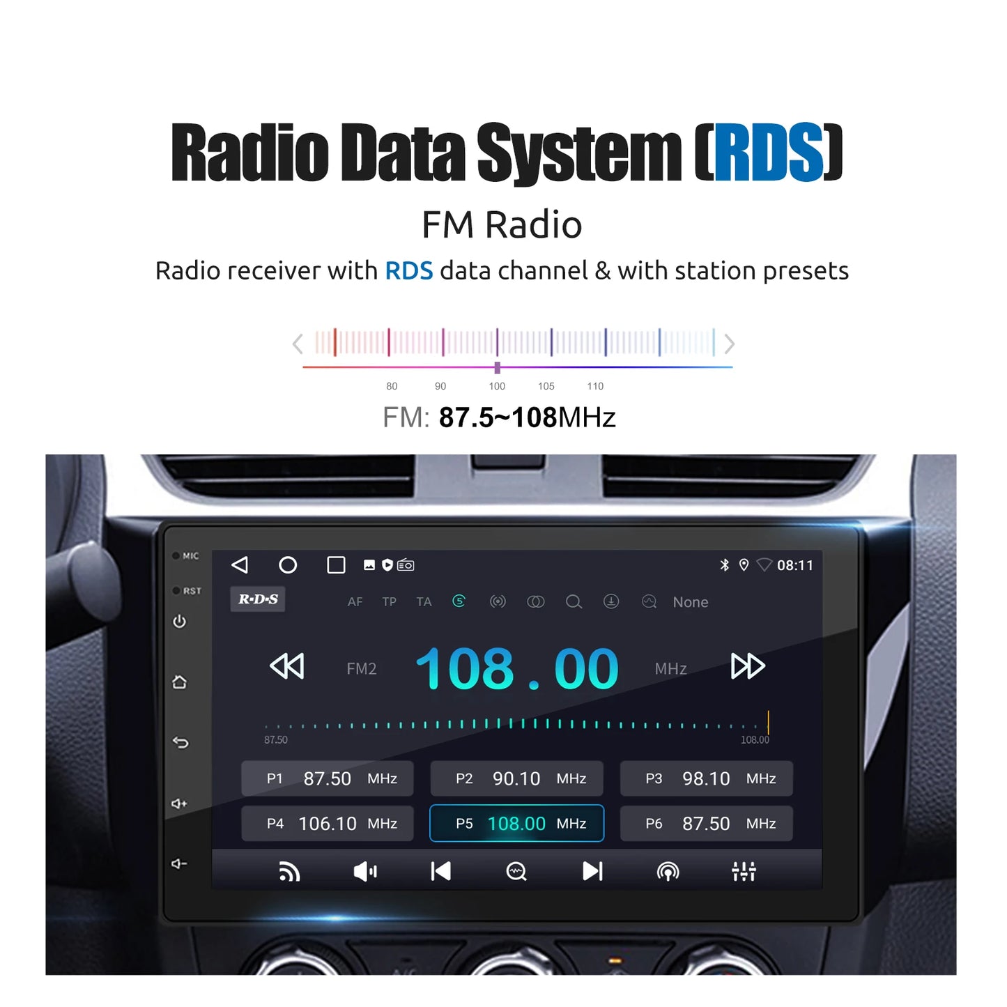 ESSGOO 7" Universal Car Radio 4GB 64GB Wireless Android Auto Carplay 4CORE Car Multimedia Player GPS RDS Car Stereo Autoradio