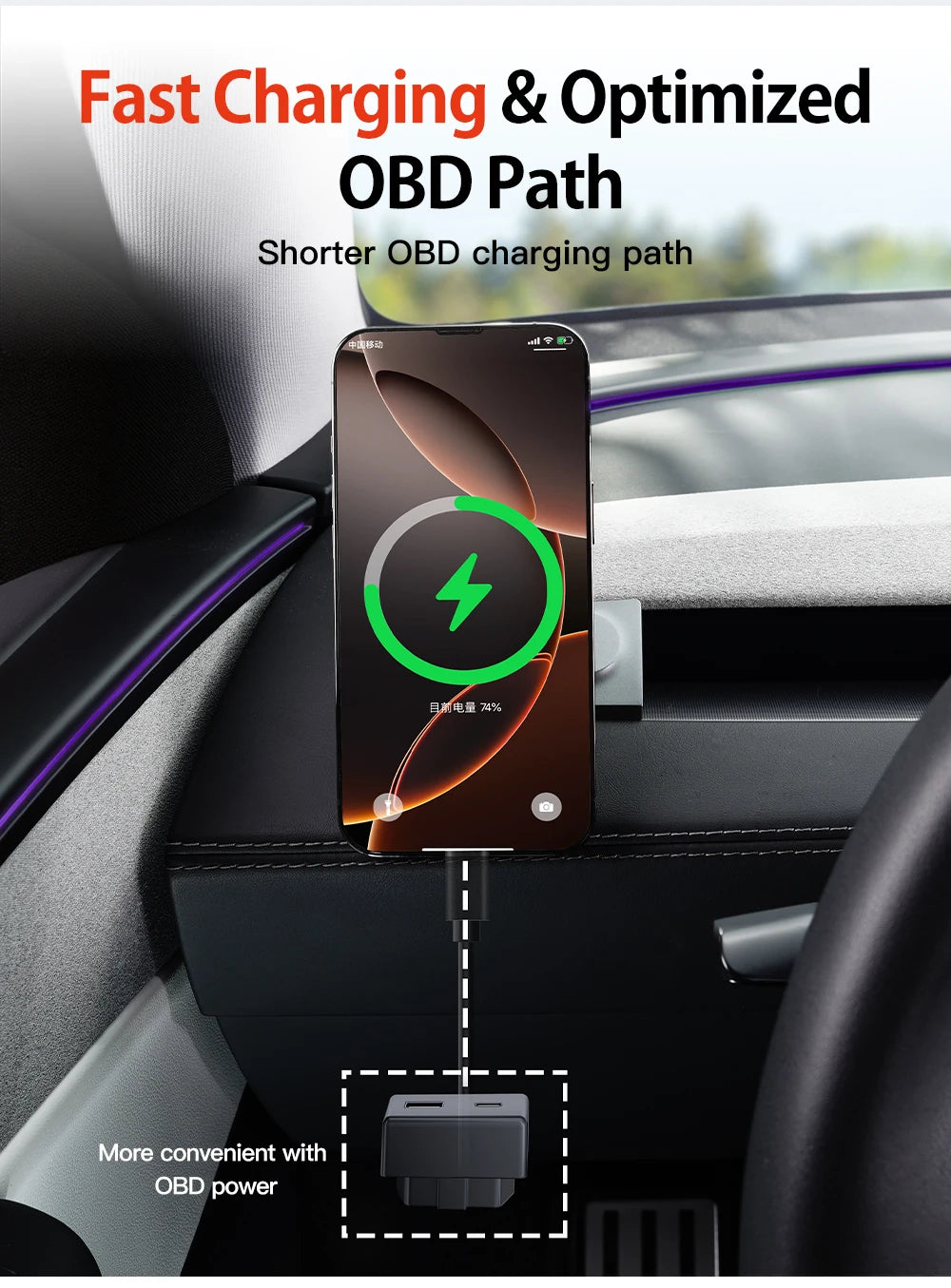 YZ For Tesla Model 3 Y YL Highland Juniper 360° Rotation Car Phone Holder ABS Strong Magnetic Mount Phone Stand 2026 Accessories