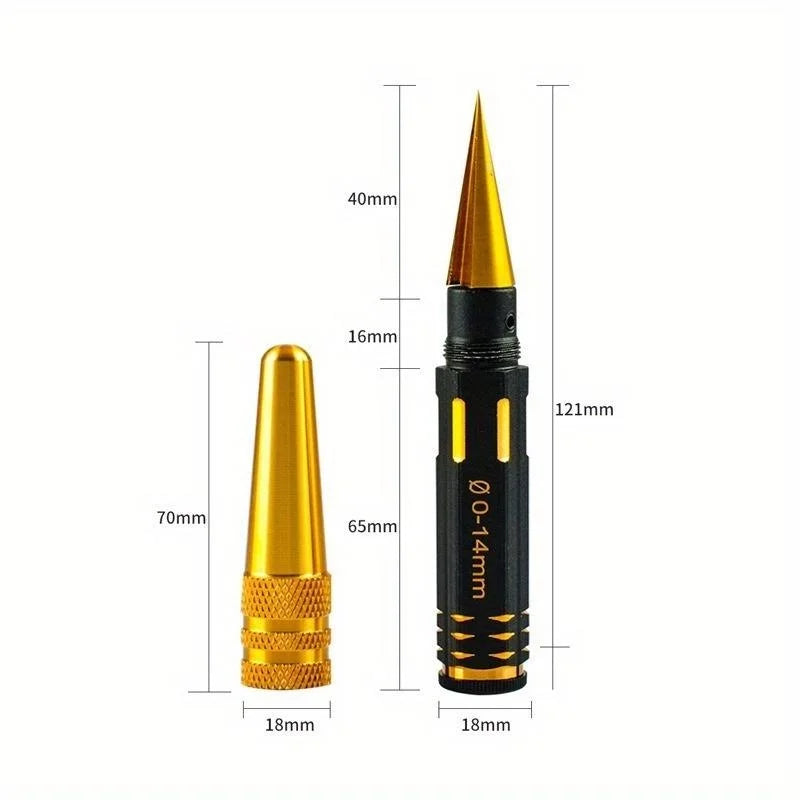 1Pc High End Aircraft Model Tools - Hexagonal Titanium Plated Stainless Steel 0-14mm Reamer