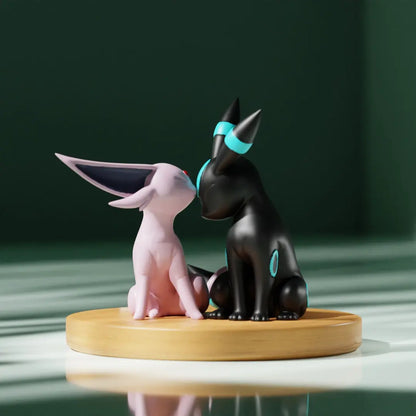 Genuine Espeon Umbreon Pet Elf Mini Anime Cartoon Cute Model Figures Desktop Ornament Collection Kids Toys Birthday Gifts