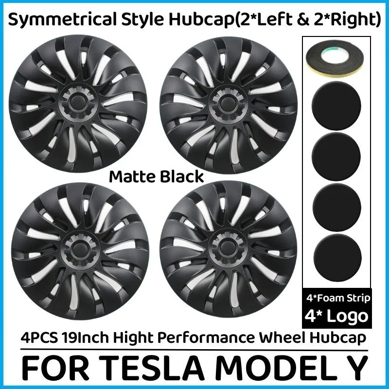 4PCS 19 Inch Hub Cap for Tesla Model Y 2024  Performance Replacement Wheel Hubcap Right&Left Wheel Cap Full Rim Cover Accessorie