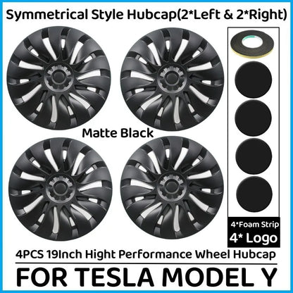 4PCS 19 Inch Hub Cap for Tesla Model Y 2024  Performance Replacement Wheel Hubcap Right&Left Wheel Cap Full Rim Cover Accessorie