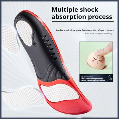 Anti-Fatigue Sports Insoles, Multi-Shock Absorption Cushion Inserts TPU Support Insoles for Basketball & Running Shoes 2Pcs/4Pcs
