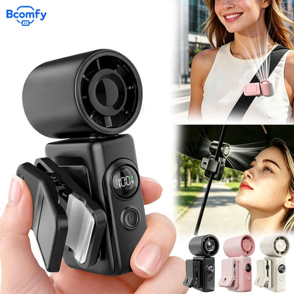 Mini Clip Fan Portable Handheld Fan Multi-angle Rotatable Umbrella Clip Fan 4 Speed USB Charging Outdoor Personal Cooling Fan