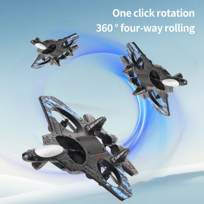 2.4G Remote Control Fighter Jet Electric Glider Airplane Stunt Tumbling with Colorful Lights Aircraft Model Toy for Kids