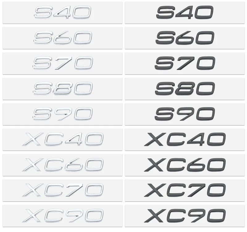 3d Black Car Trunk Letters For Volvo C30 V40 V50 V60 V90 S40 S60 S80 S90 XC40 XC60 XC90 Emblem Logo Badge Sticker Accessories