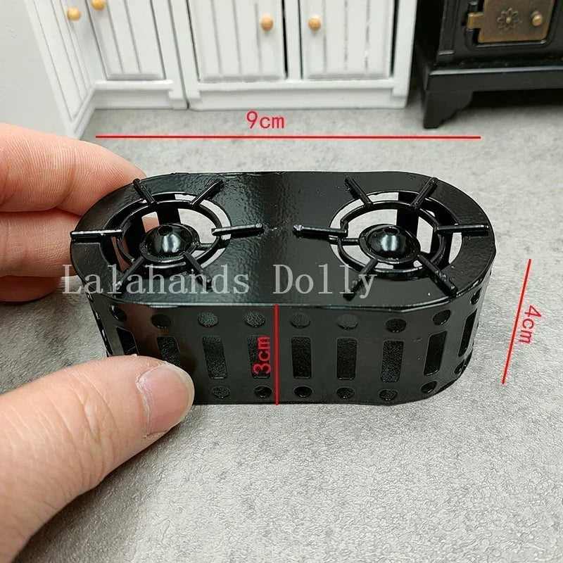 Dollhouse Miniature Kids Furniture Items Mini Alloy Hearth/Gas burner/Pan/Pot Set Kitchen Toys Kitchen Furniture Accessories