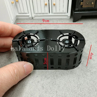 Dollhouse Miniature Kids Furniture Items Mini Alloy Hearth/Gas burner/Pan/Pot Set Kitchen Toys Kitchen Furniture Accessories