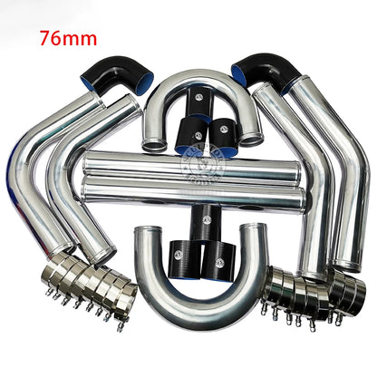 3.0" INCH 76mm UNIVERSAL 2MM THICKNESS ALUMINUM INTERCOOLER TURBO PIPE PIPING KIT