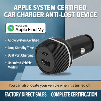 Car Charge GPS Locator Tracker 20W USB Phone Charger Fast Charging Type C QC3.0 With iPhone Find My Apple Official App