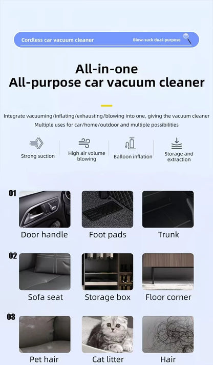 Car vacuum cleaner cleaning high-power mini-charging multifunctional blowing and sucking lighting hand-held convenient small car
