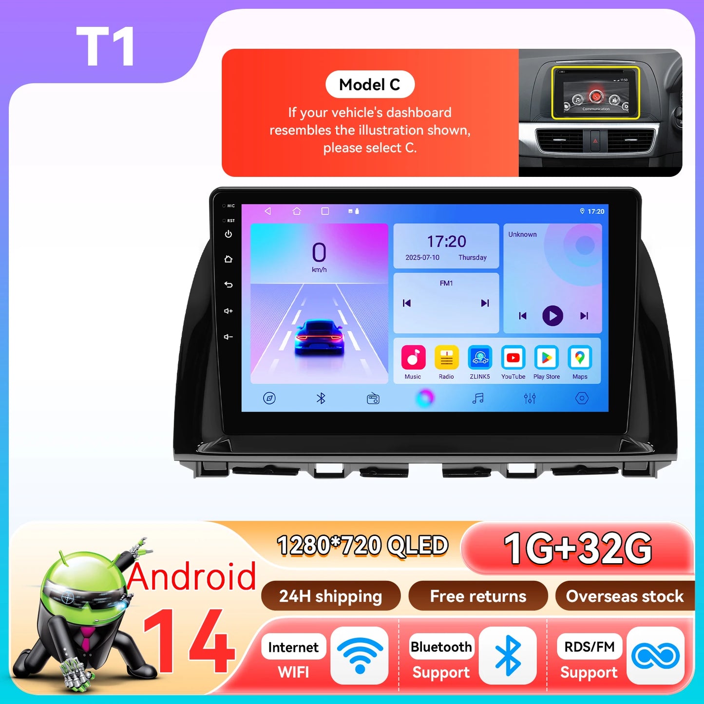Hizpo 10.1" Eelectronic Devices Car Radio For Mazda CX-5 2012 2013 2014 2015 GPS Navigation Head Unit  6115 RDS Wireless CarPlay