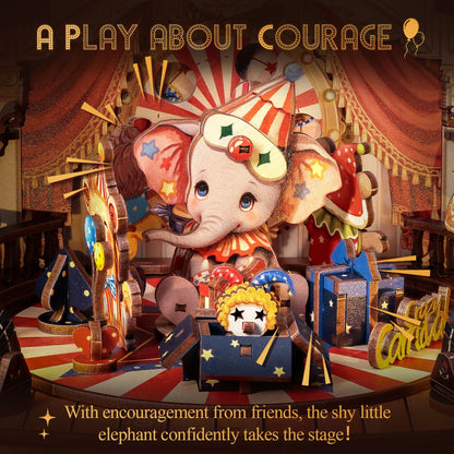 CUTEBEE Animal Carnival DIY Music Box Kit Wooden 3D Puzzle Miniature Dollhouse Cute Animal Figures Handcrafted Model for Desk De