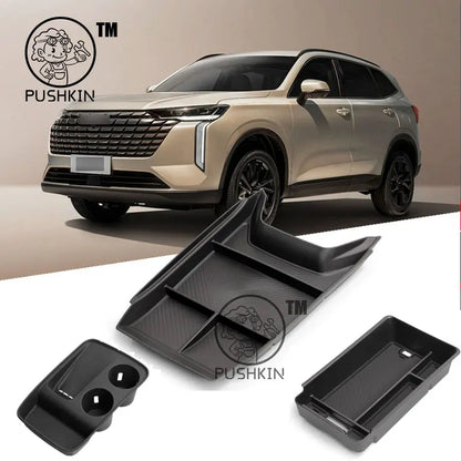 Car Central Console Armrest Storage Box Container Organizer Holder Tray For Haval H6 4rd 2024 2025 HEV PHEV NEW H6 Accessories
