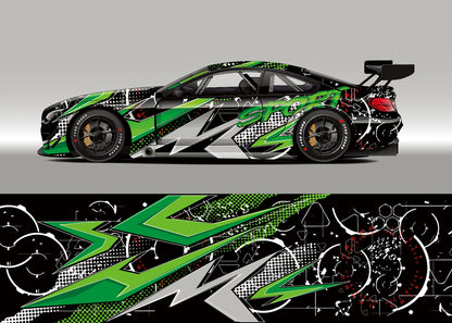 Full Body Racing Car Graphic Decal Vinyl Wrap Modern Design Vector Image Car Full Wrap Sticker Decorative Car Decal 300*60cm