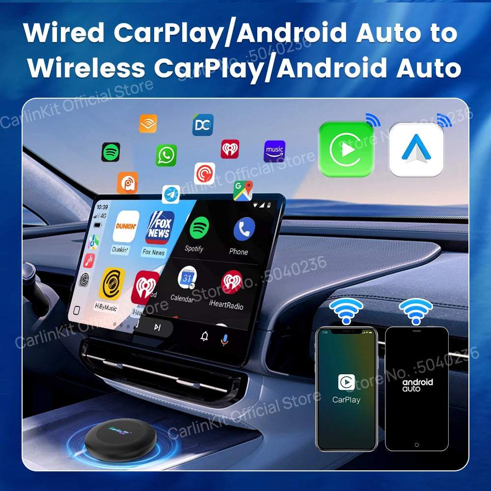 CarlinKit CarPlay Ai Box Android 15 Ultra2 SM6350 8GB+128GB Smart Android TV Box Wireless CarPlay Android Auto GPS For OEM Cars