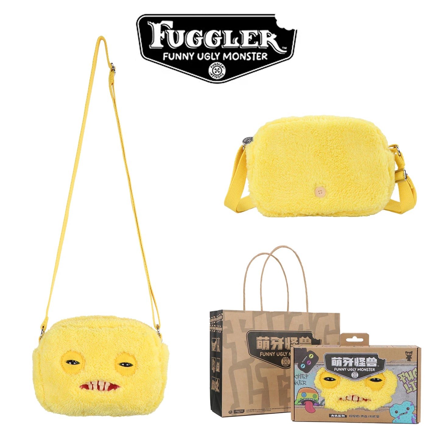 Fugglers Ugly Tooth Monster Fluffy Crossbody Bags Cute Fugg Plush Purse Shoulder Backpack Wallet Girls Boys Cartoon Animal 22CM