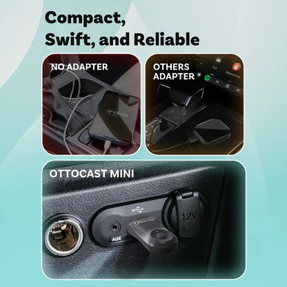 OTTOCAST NEW Mini Wireless CarPlay Android Auto Wireless Adapter Plug And Play WiFi Fast Connect Dongle For Toyota Audi Benz
