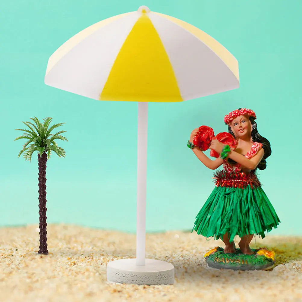 12Pcs Mini Beach Umbrella Decor Fresh Relaxing Style for Miniature House Furniture DIY Scenic Layout Micro Beach Accessories