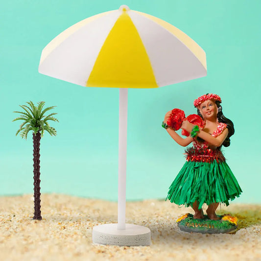 12Pcs Mini Beach Umbrella Decor Fresh Relaxing Style for Miniature House Furniture DIY Scenic Layout Micro Beach Accessories