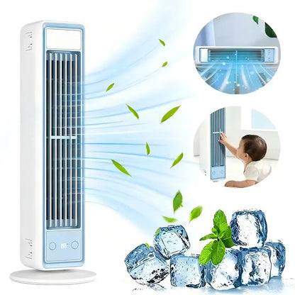 Tower Fan Strong Wind Cooling 3600mAh Bladeless Portable Air Conditioner with Remote Control Quiet 5 Speeds for Home Office room