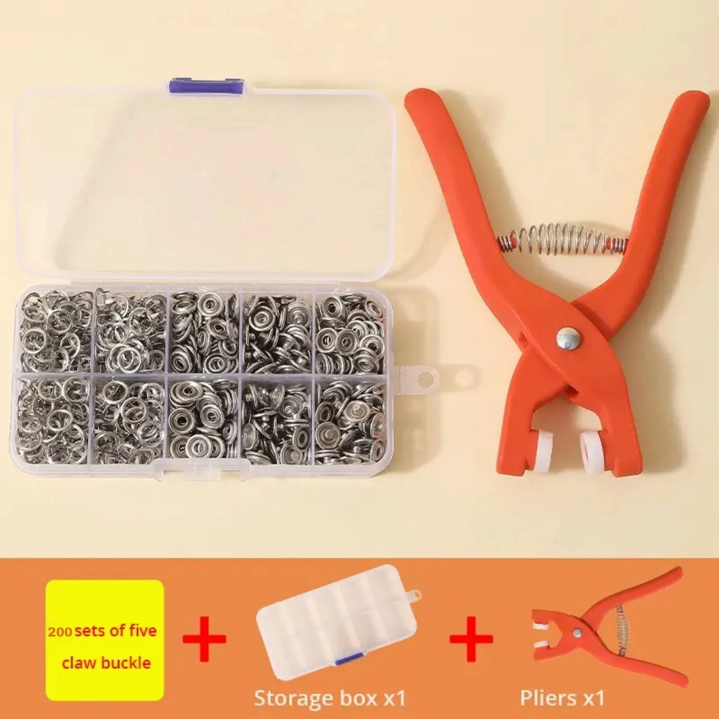 2Set Snap Button Kit With Hand Pressure Pliers 50pcs Snaps , Metal Snaps For Sewing, Sewing Snaps For DIY Crafts Clothes Hats