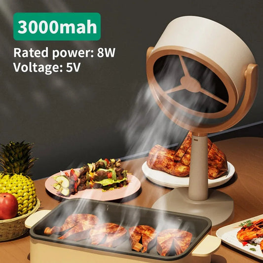 Portable Desktop BBQ Smoke Extractor 3000mAh 5V Adjustable Angle Range Hood With 10 Filter Sponges For Indoor Hot Pot