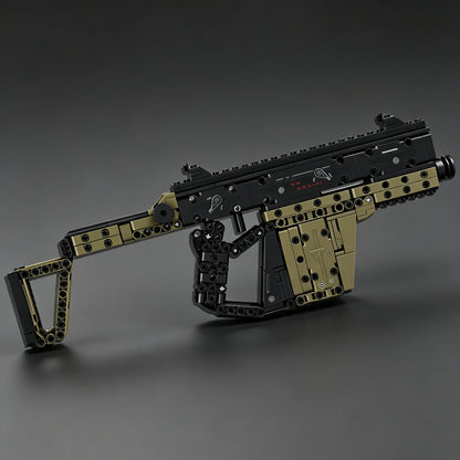 2026 New Vector Submachine Gun Military Equipment Building Block Gun  - Educational Toy Gun with Folding Stock