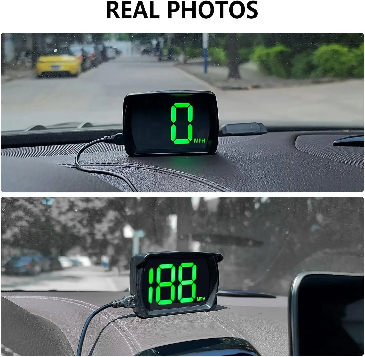 Car GPS HUD Head Up Display Universal Digital Speedometer Projector Kmh/Mph Big Font Speed Meter Displayer USB Cable Plug & Play
