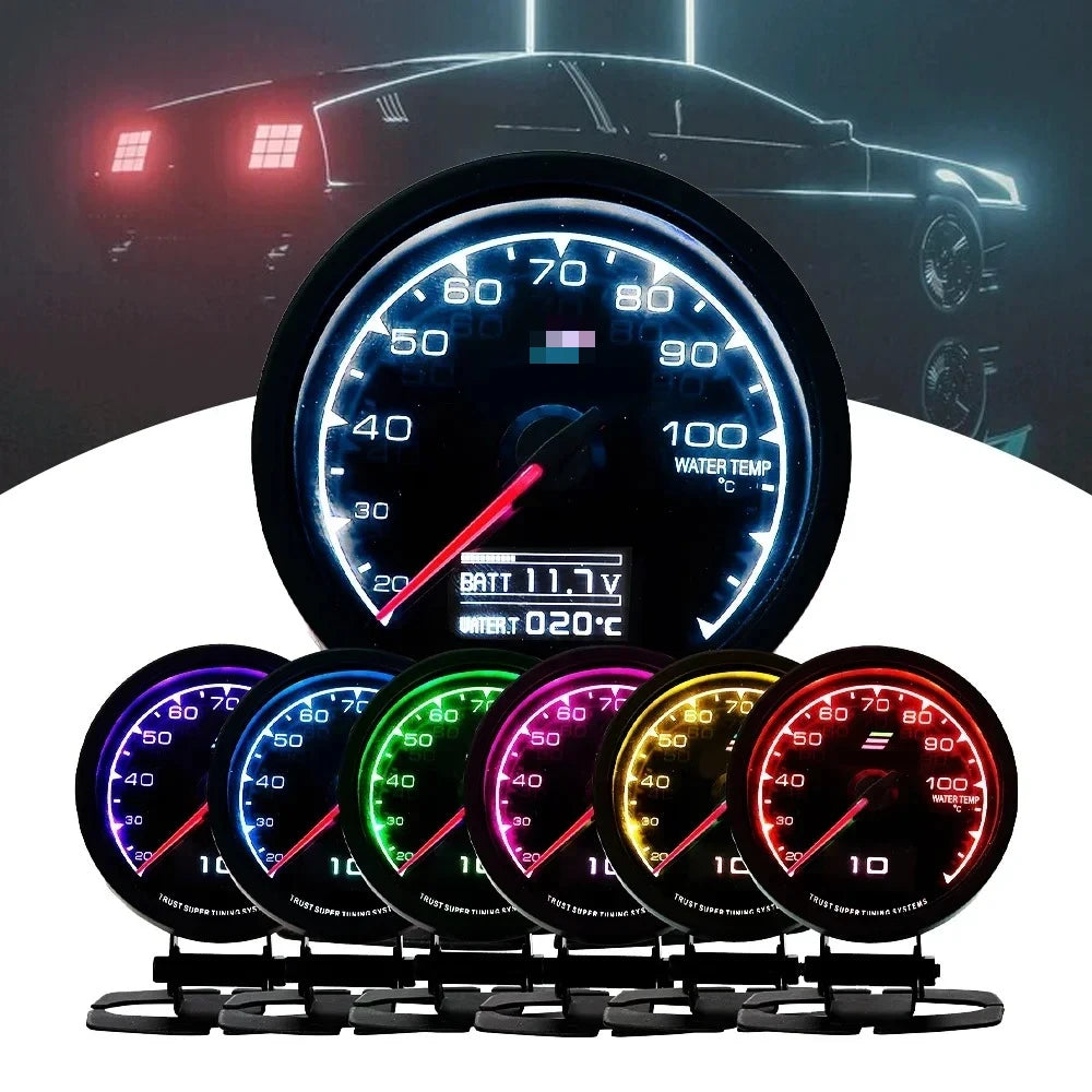 Greddi Boost Gauge 62mm 7 Colors Car Meter Multi D/A Digital Display Water Temp oil pressure oil temperature LCD Gauge 2.5 Inch