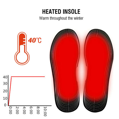 Winter Heated Insoles Electric Battery Heating Warm Shoes Inserts Free Cut Carbon Fiber Foot Pads Thermal Heater Insoels