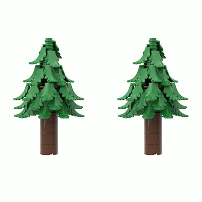 MOC Plant & Tree Parts: Green Grass, Pine Trees, Leaf Flowers & City Building Bricks Accessories - Assemble Blocks Kit