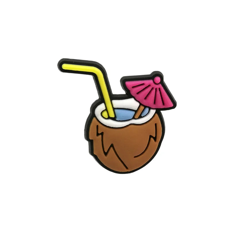 1/25PCS Cute Food & Health Theme PVC Shoe Charms for Clogs, Milk Carton, Ambulance, Tennis Ball DIY Accessories for Kids & Teens