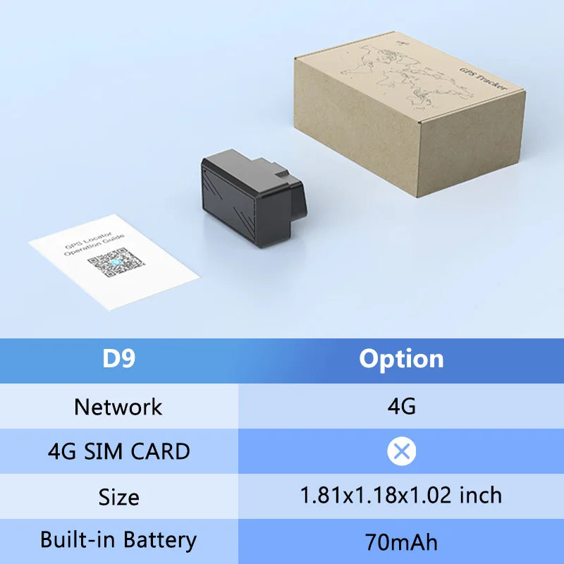 4G Mini OBD Car Tracker Builtin Battery Plug Play OBD II Car GPS Tracker Auto Truck Car Anti-Theft Vibration Alarm Free APP