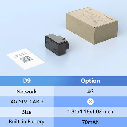 4G Mini OBD Car Tracker Builtin Battery Plug Play OBD II Car GPS Tracker Auto Truck Car Anti-Theft Vibration Alarm Free APP