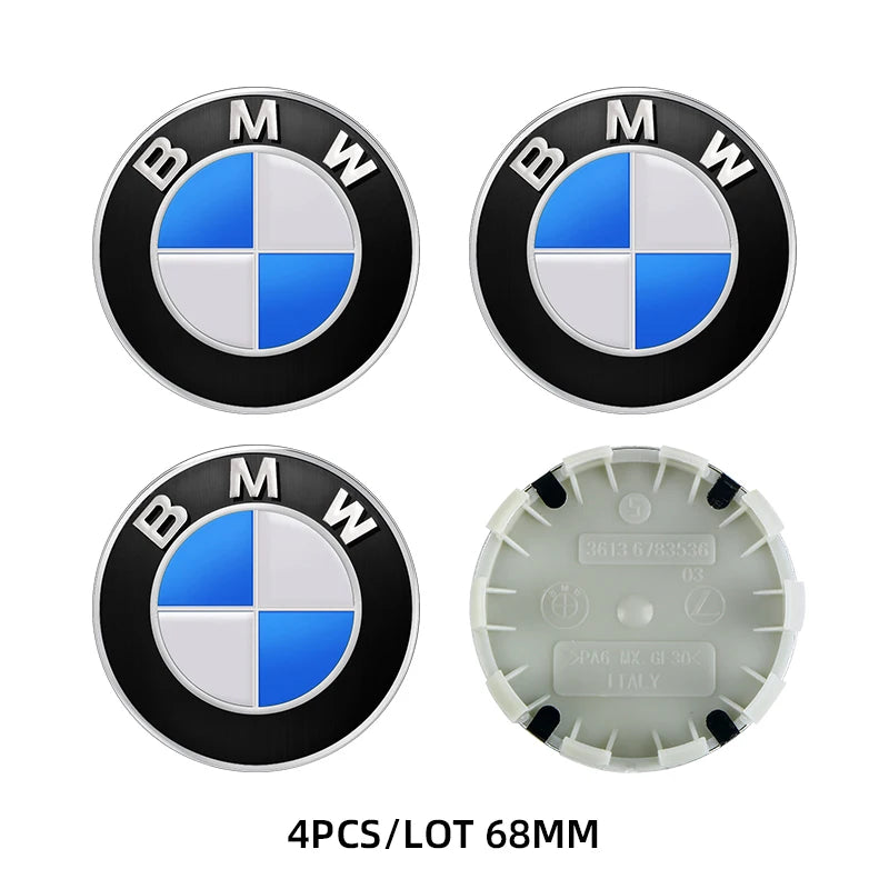 4pcs 68mm Car Wheel Center Hub Cap Badge Emblem Decal Wheel Sticker For BMW E36 E39 E46 E60 E90 E90