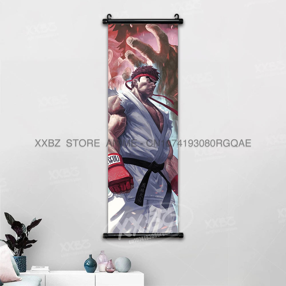 Fighting Game Street Fighter Home Decoration Hanging Painting Gouken Figures Wall Artwork Scrolls Picture Canvas Print Poster
