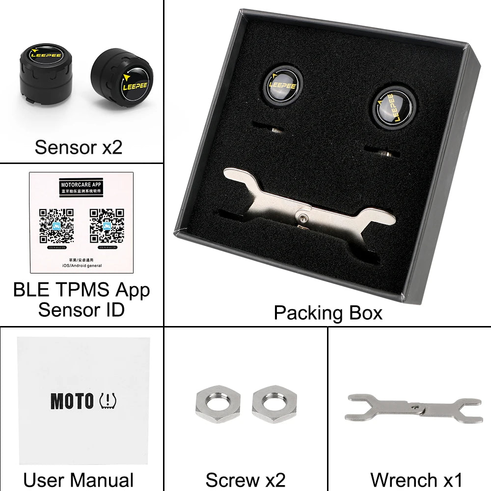 Wireless Bluetooth-Compatible 4.0 5.0 Tire Pressure Sensor Monitor System Android/IOS General Motorcycle TPMS External Sensors