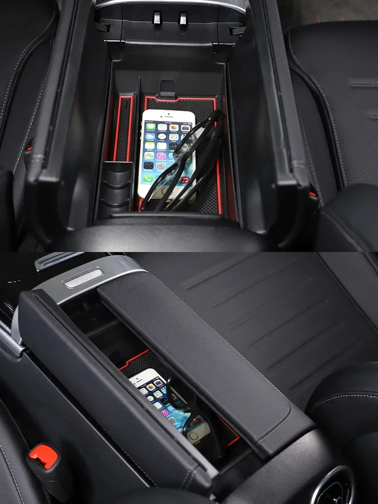Weizhida For Mercedes Benz C Class W206 2022-2025 ABS Car Central Control Armrest Box Storage Box Cell Phone Box Car Accessories