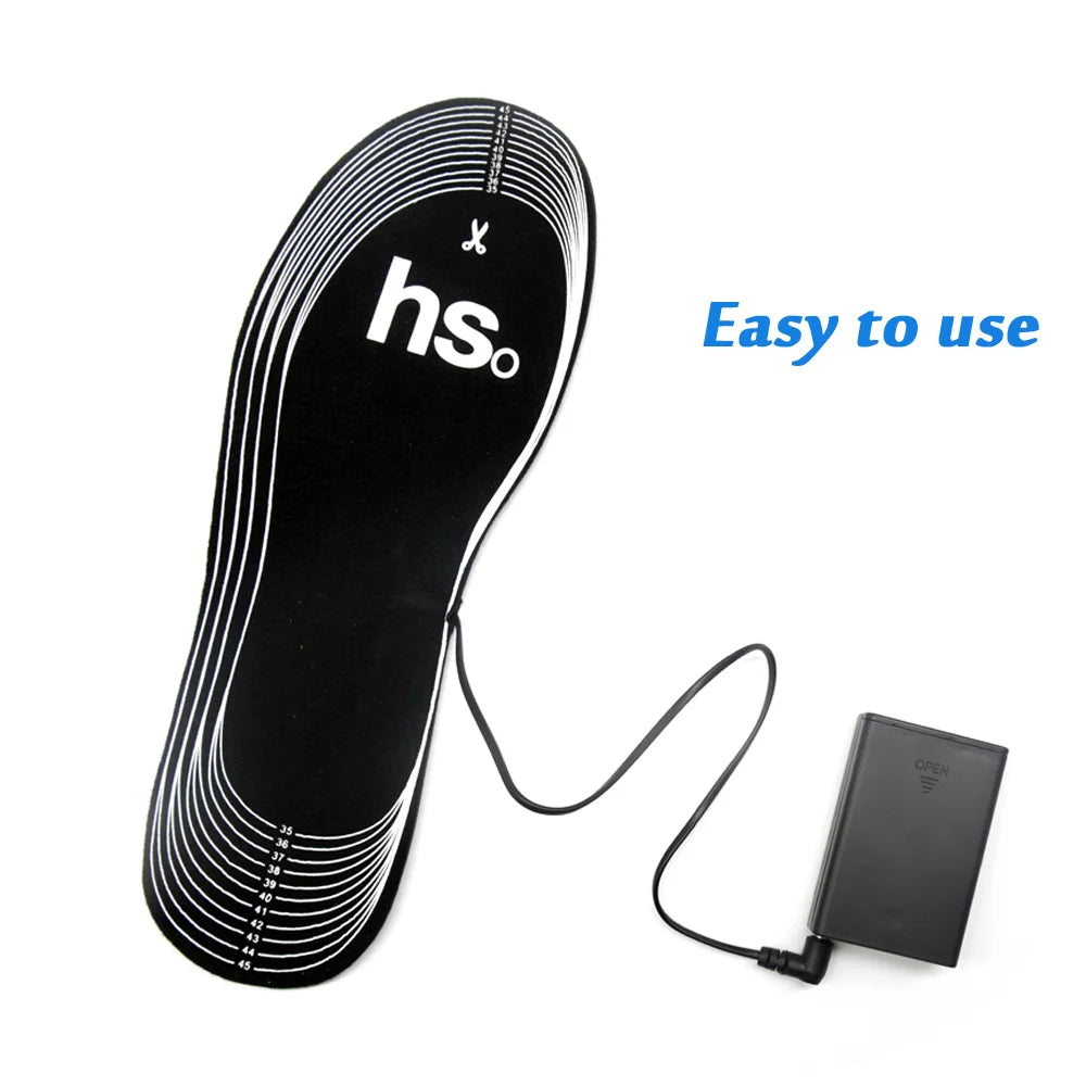 Winter Heated Insoles Electric Battery Heating Warm Shoes Inserts Free Cut Carbon Fiber Foot Pads Thermal Heater Insoels