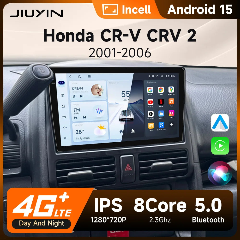 2din Car Radio For Honda CR-V CRV 2001 2002 2003 2004 2005 2006 Automotive Multimedia Video Player Navigation GPS Carplay Radio