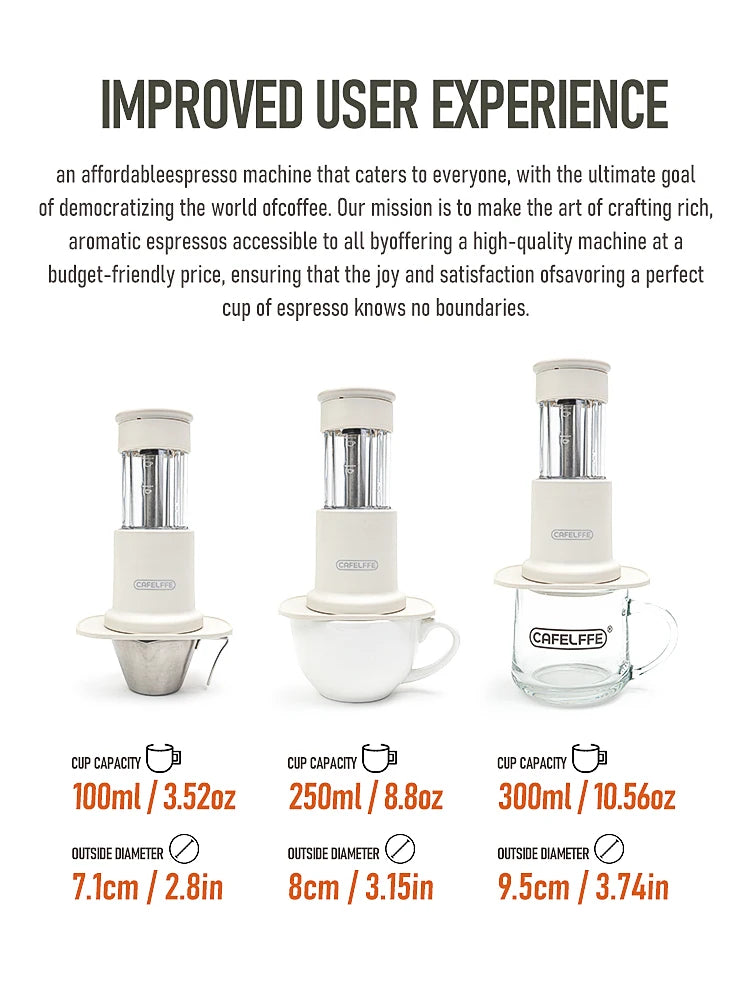 Cafelffe Manual Espresso Coffee Machine Hot/Cold Portable coffee Maker For NS Capsules & Ground Hand Press,hiking Camping Gift