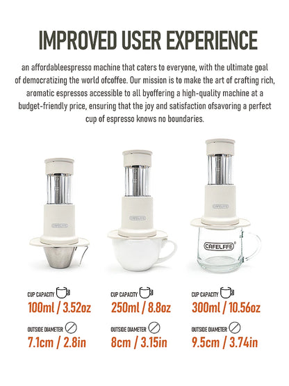 Cafelffe Manual Espresso Coffee Machine Hot/Cold Portable coffee Maker For NS Capsules & Ground Hand Press,hiking Camping Gift