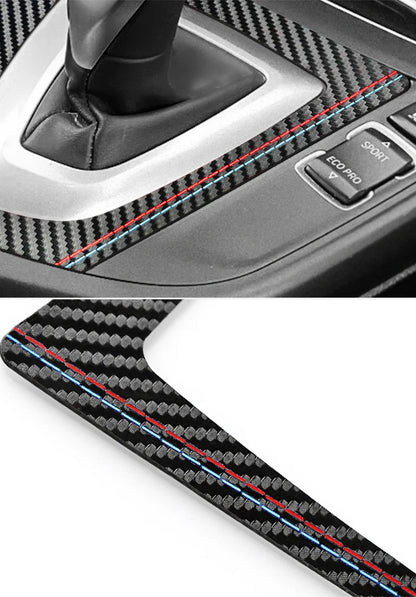 Center Console Gear Shifter Panel Trim Sticker For BMW F20 F21 2012-2019  Made of Alcantara Carbon Fiber Car Interior Accessory