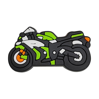 1-12PCS Cartoon Motorcycle Helmet PVC Shoe Charms Design Man Pins Accessories Funny Garden Shoes Buckle Decoration Unisex Gift