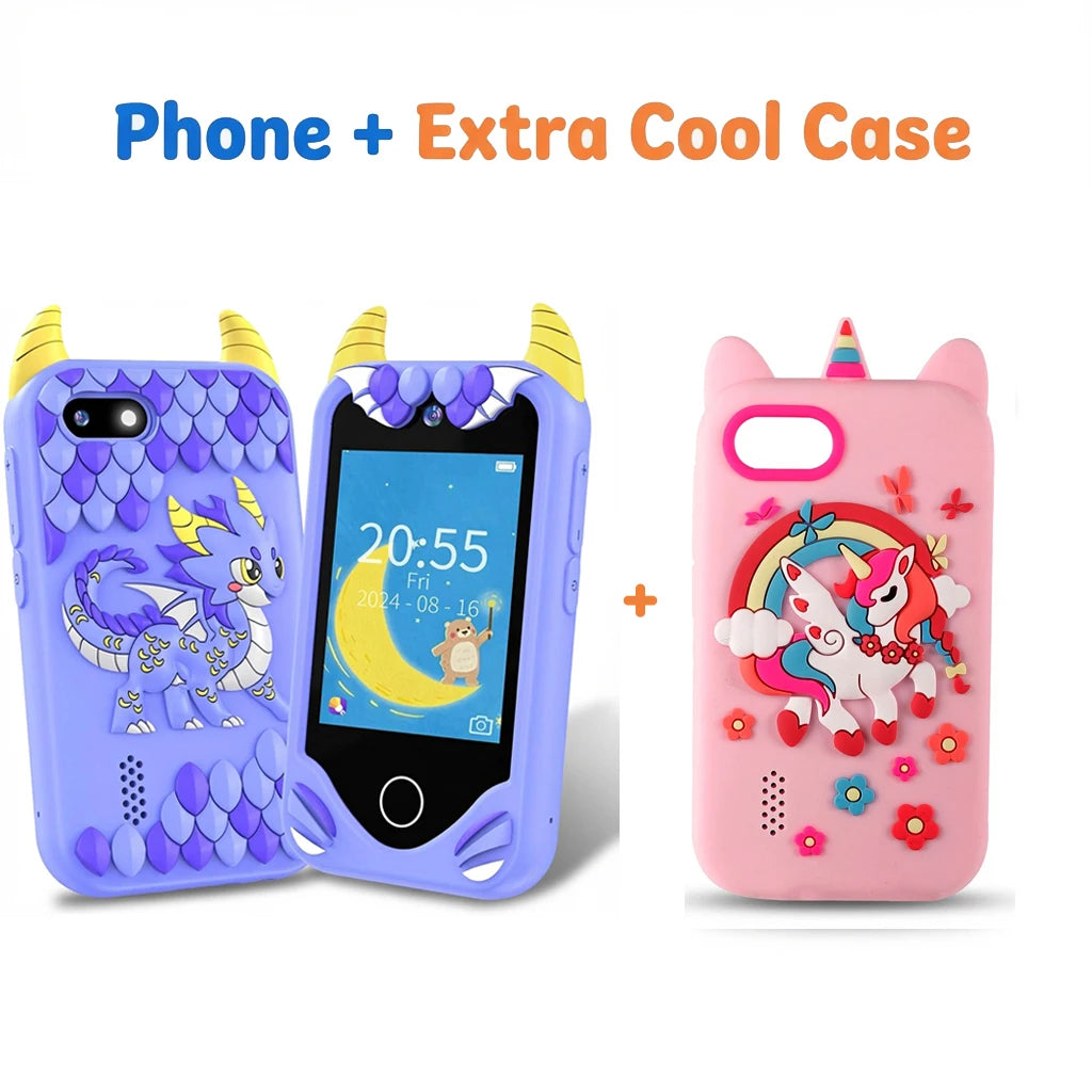 Children Smart Phone Toy 2.8 Inch With Camera 40+ Puzzle & ABC Learning Games Kids Habit Tracker Birthday Xmas Gift Boys Girls