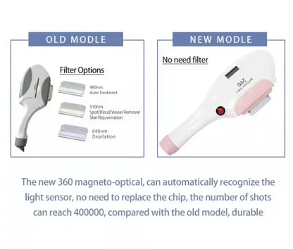 360 Magneto Optical OPT IPL Intense Pulse Light Skin Rejuvenation Pain free Laser Hair Removal Machine