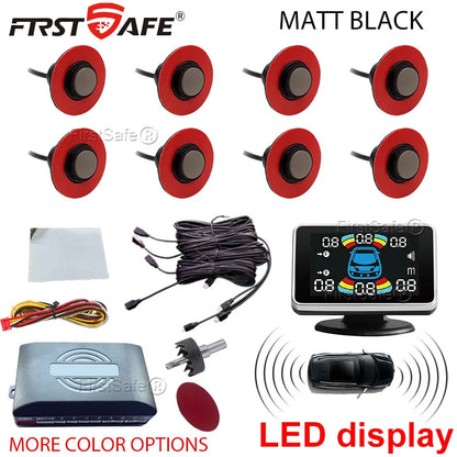 12V 16.5mm Parking Sensor Kit 6/8 Sensor Buzzer Reverse Radar Sound Alarm Indicator Probe System