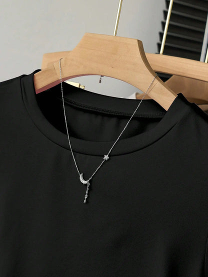 Women 3 Pack Solid Color T-Shirt Casual Ruched Side Crew Neck Short Sleeve Slim Fit Top Set