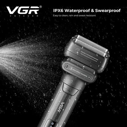 VGR Electric Shaver Professional Shaving Machine 9000 RPM Beard Trimmer LED Display Reciprocating Shaving Machine for Men V-368